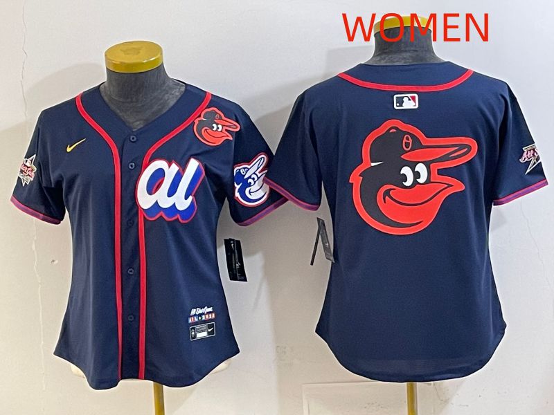 Women 2025 Baltimore Orioles Blank Drak Blue All star Nike MLB Jersey style 06